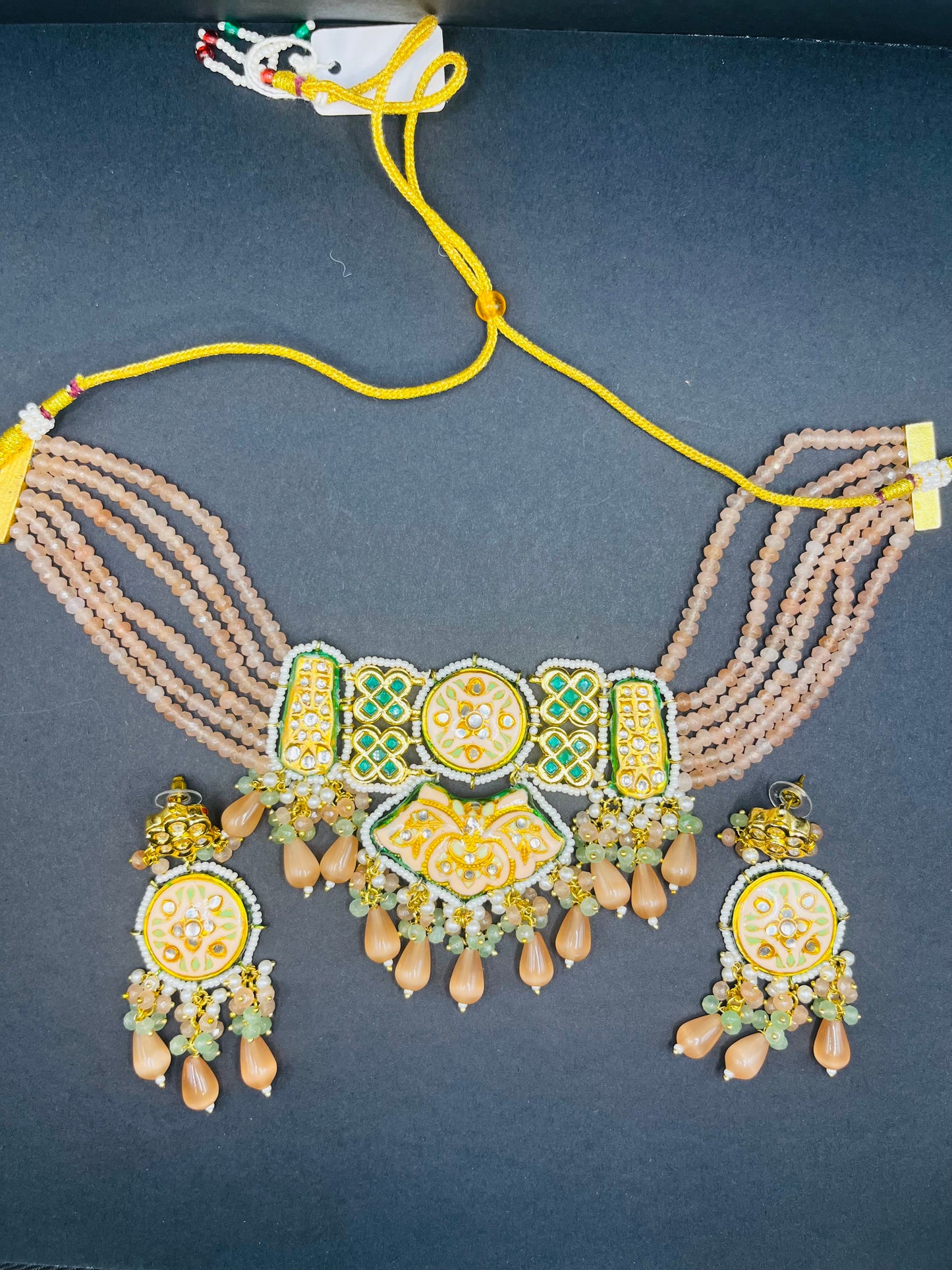Aadya- Meenakari kundan heavy pink