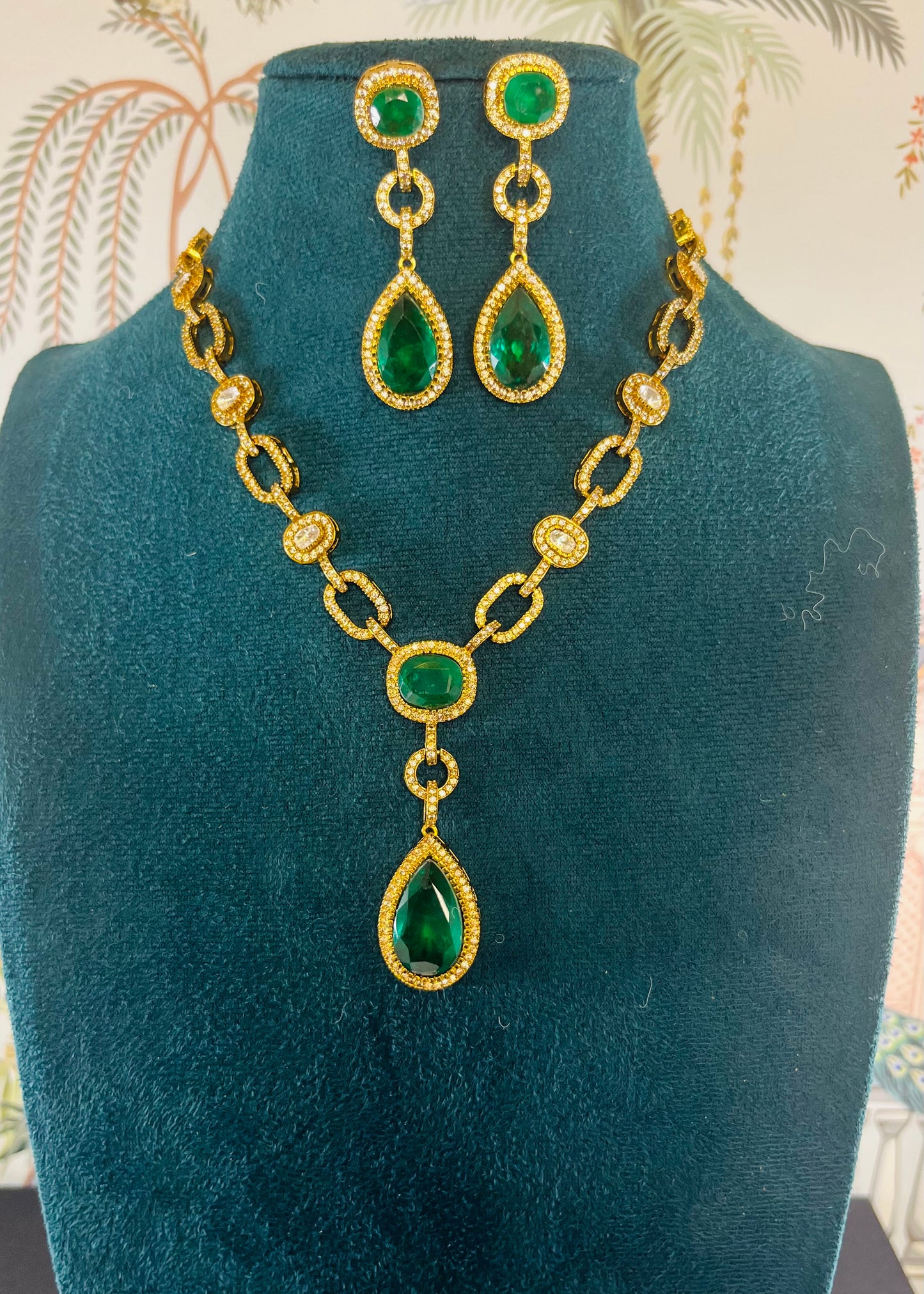Aadya- Moissanite stone classy necklace