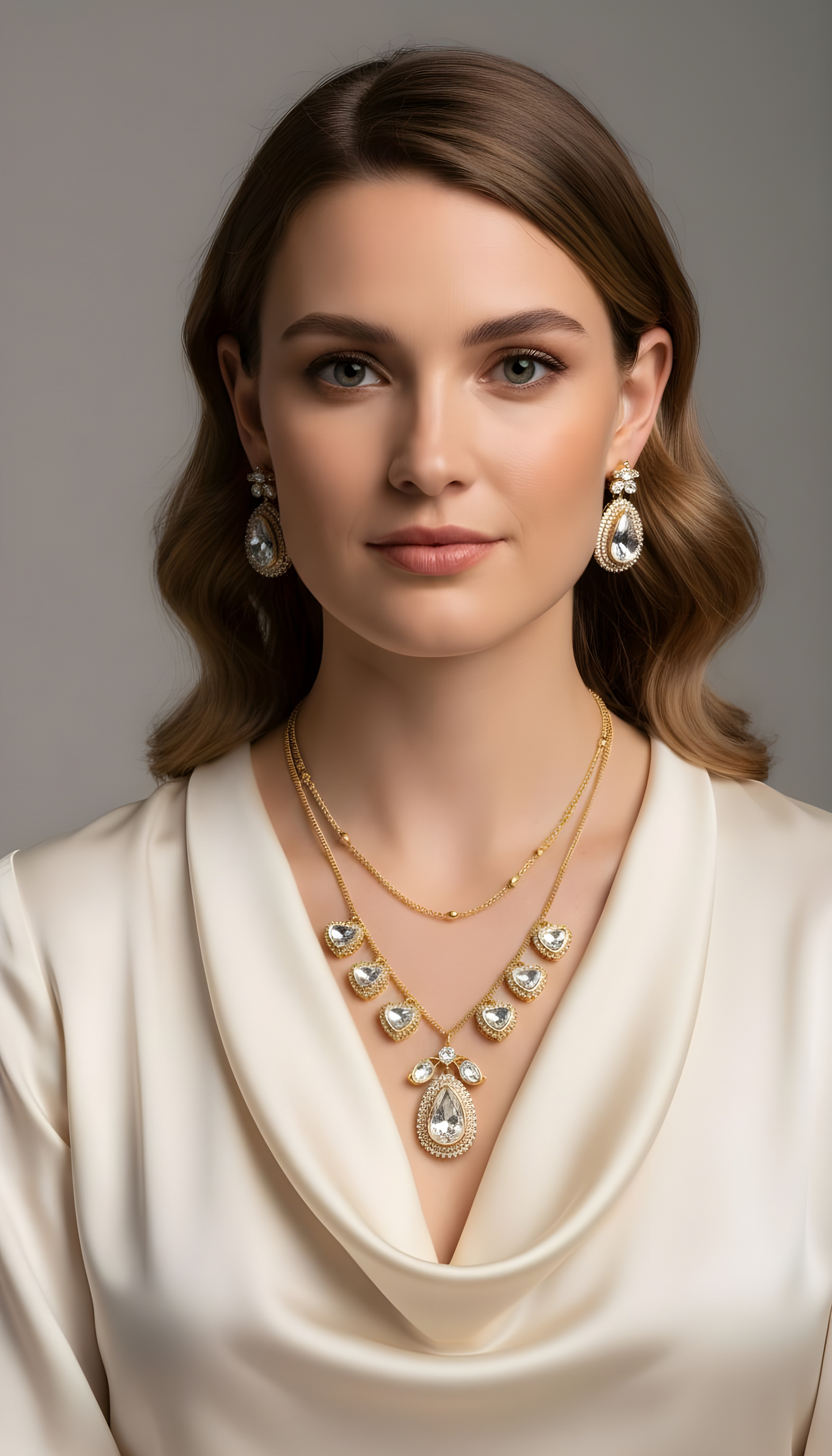 Aurora Moissanite double layer necklace