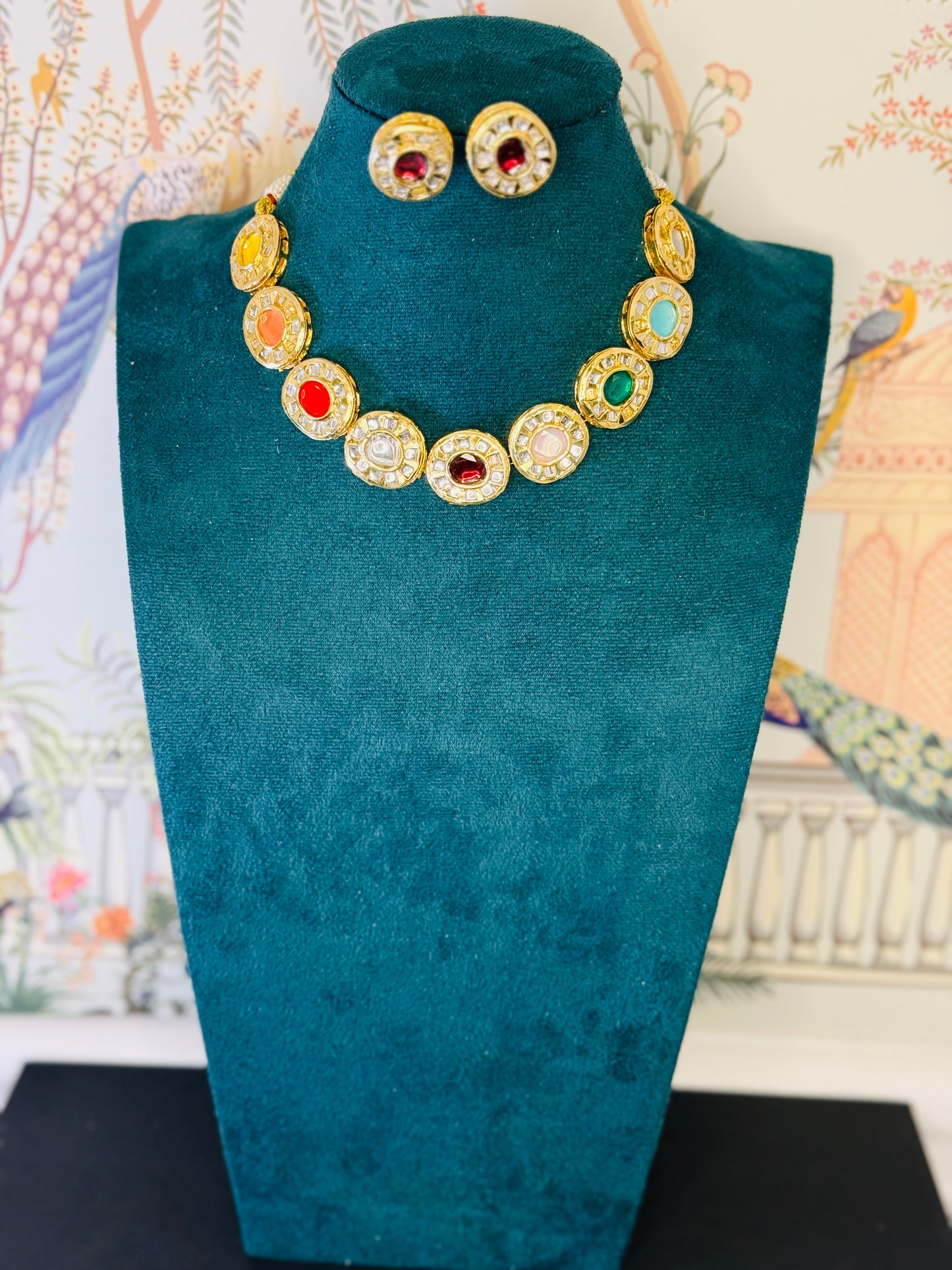 Aa001 Aabha Navratan necklace
