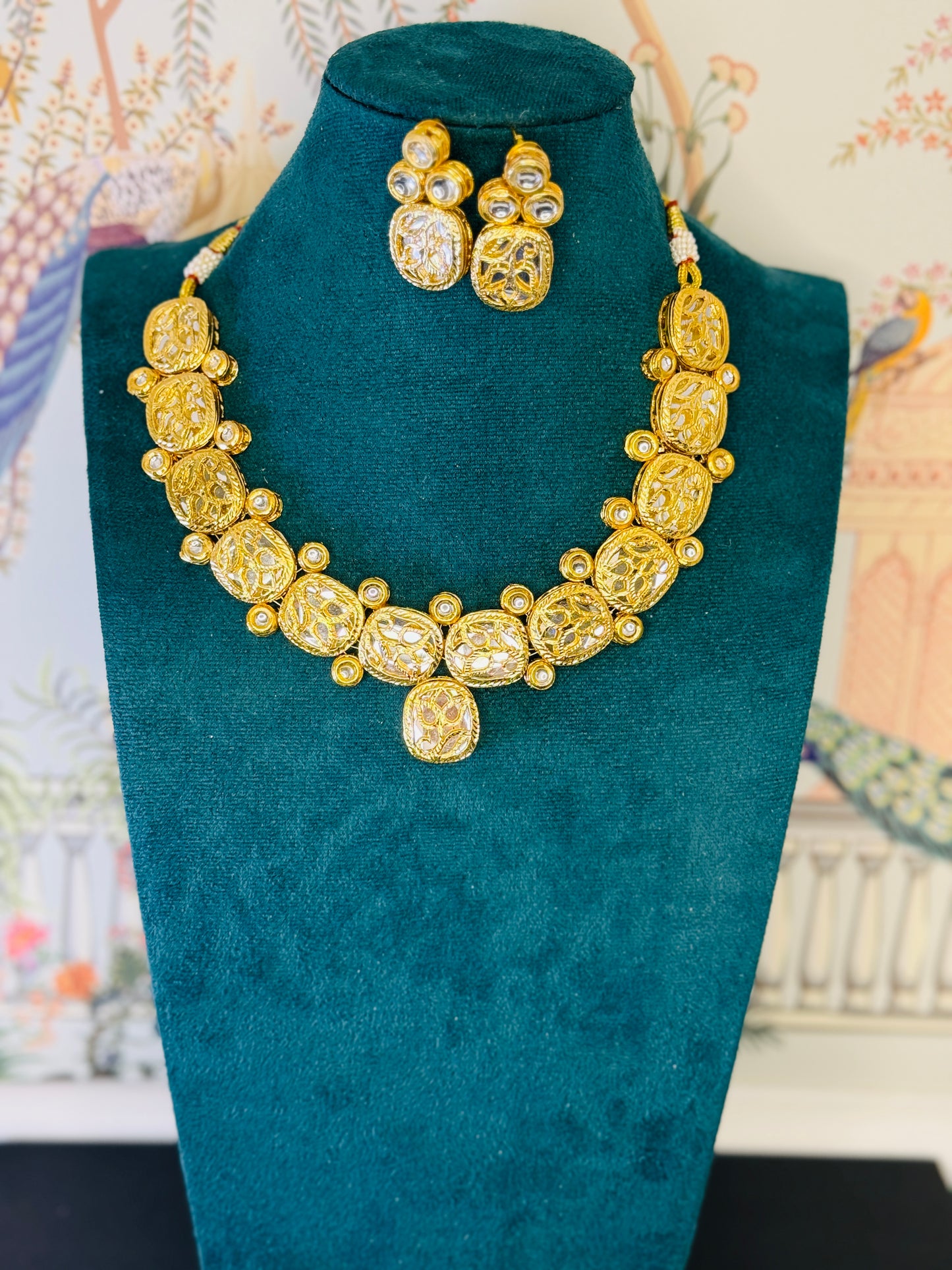 Aa011 Kundan necklace with jali work