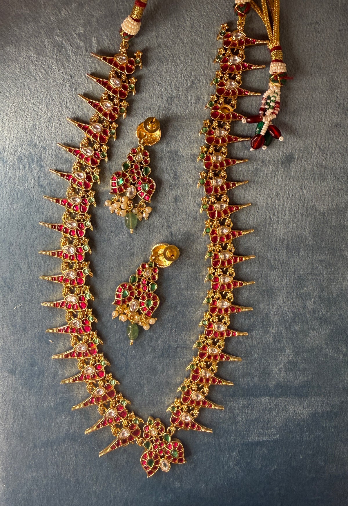 Reversible bird Jadau And kundan look- medium length