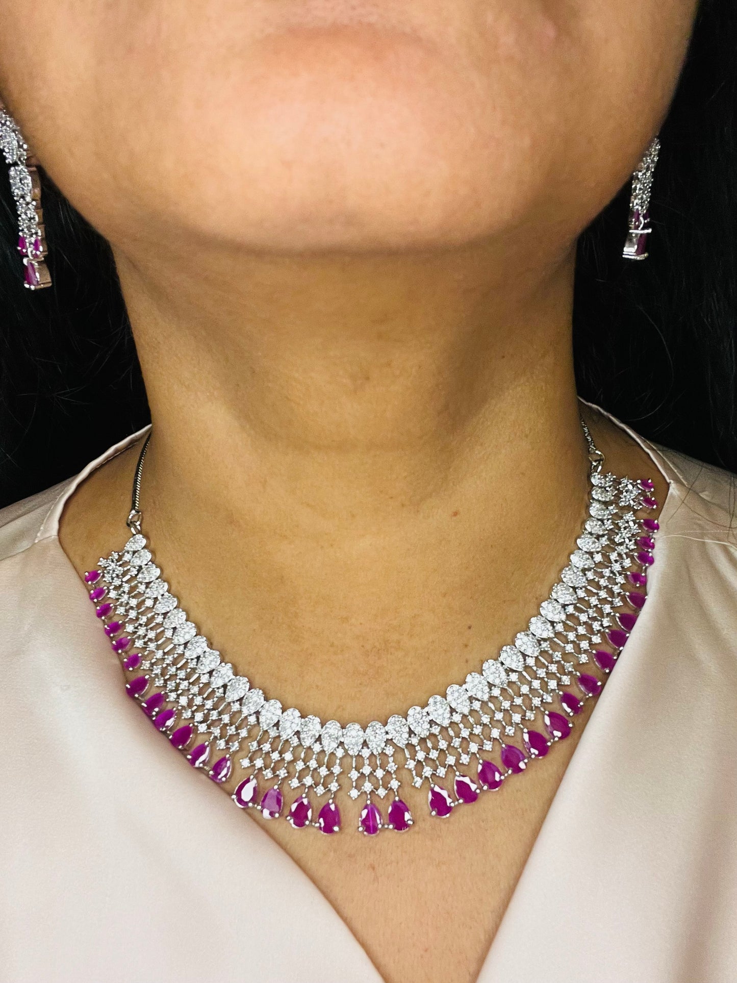 AD necklace with ruby stones