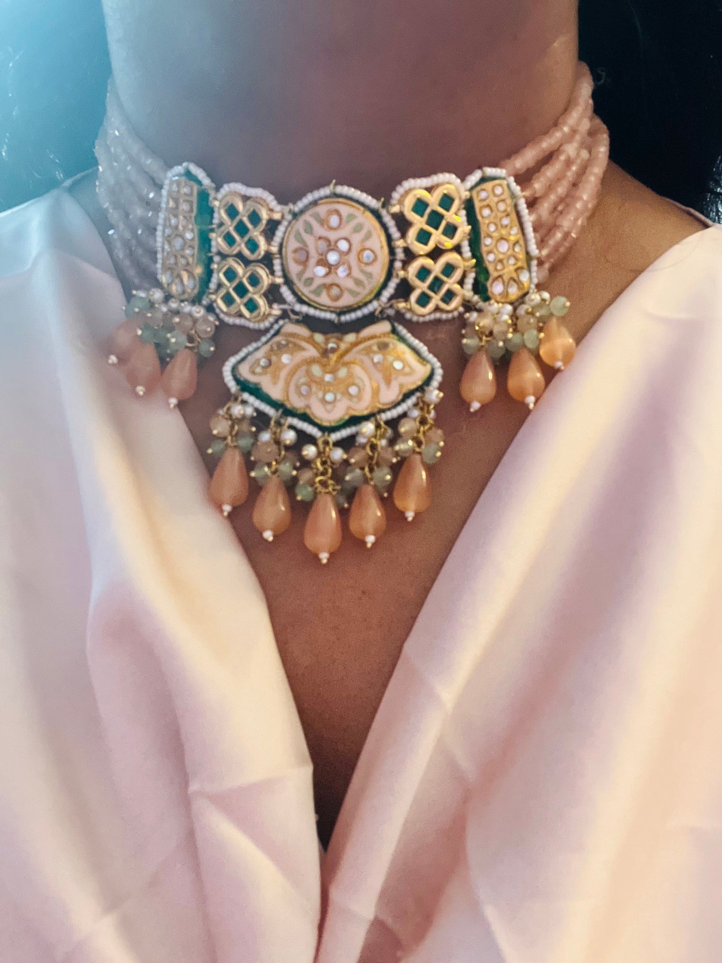 Aadya- Meenakari kundan heavy pink