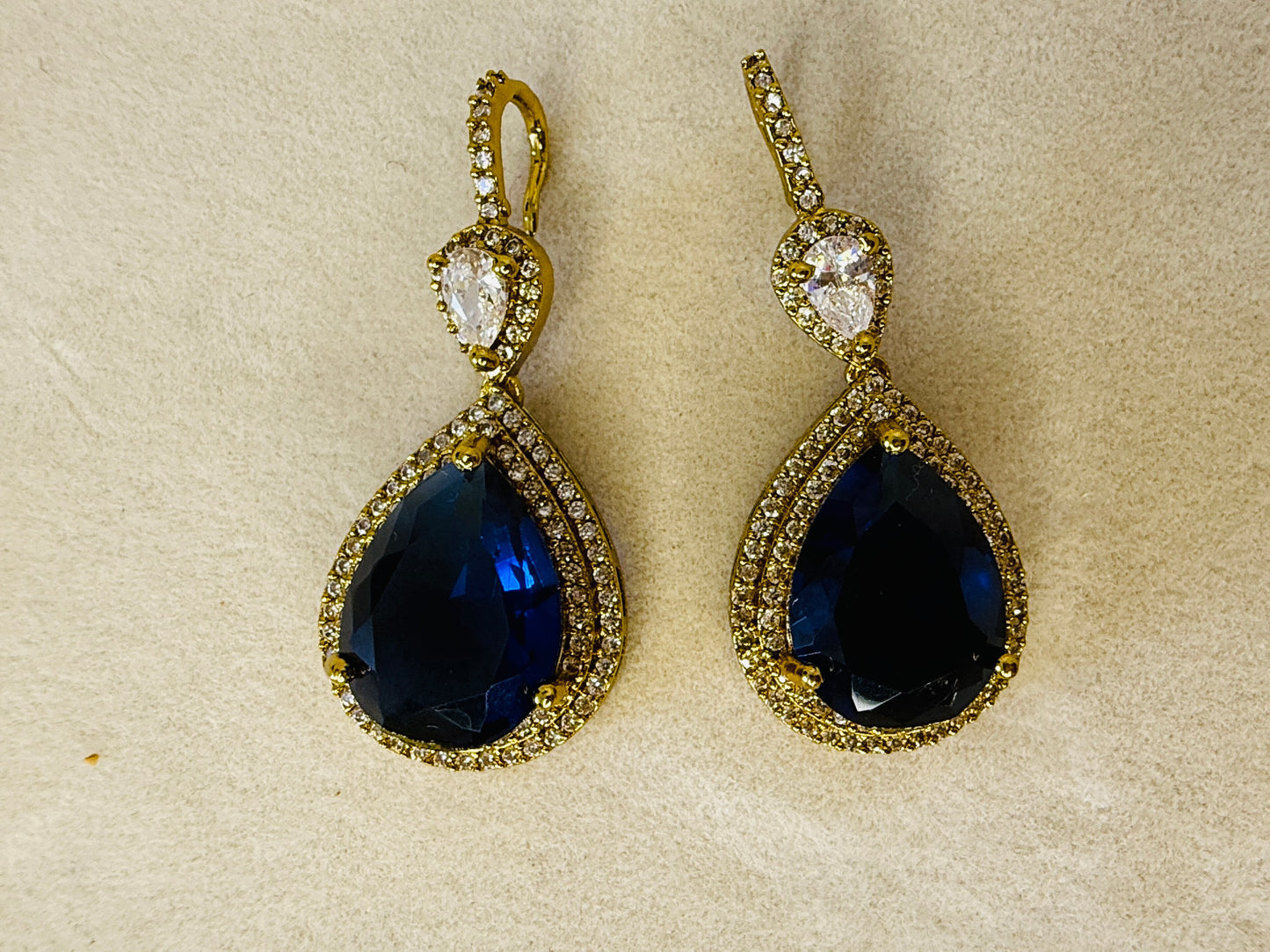 Blue stone danglers