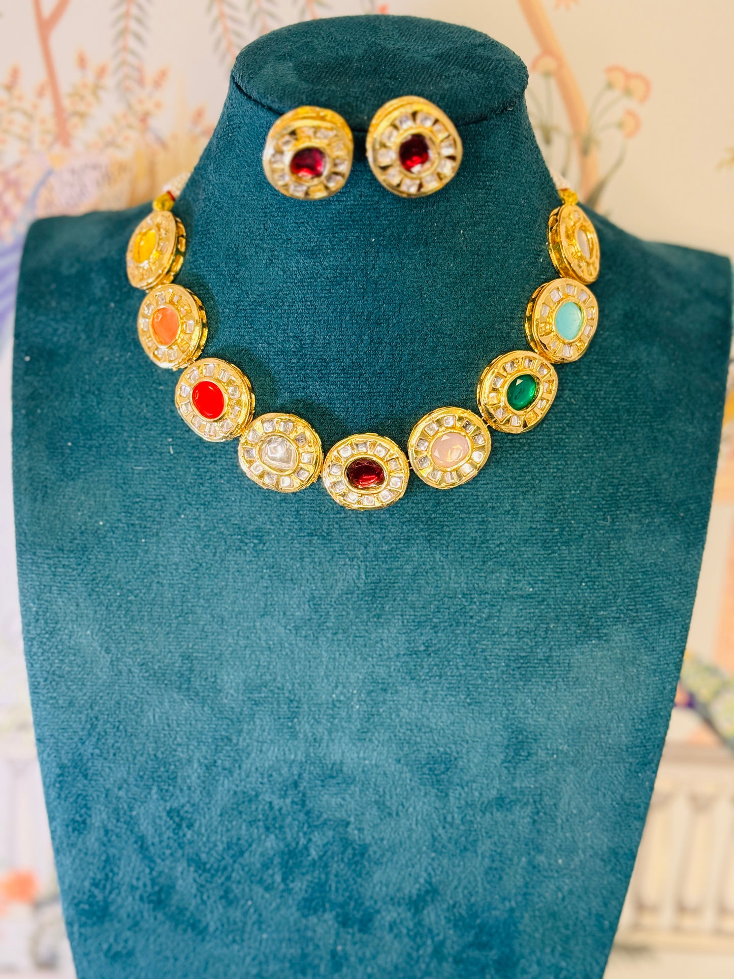 Aa001 Aabha Navratan necklace