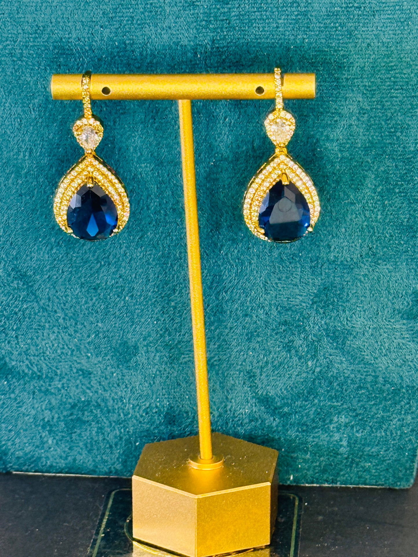 Blue stone danglers