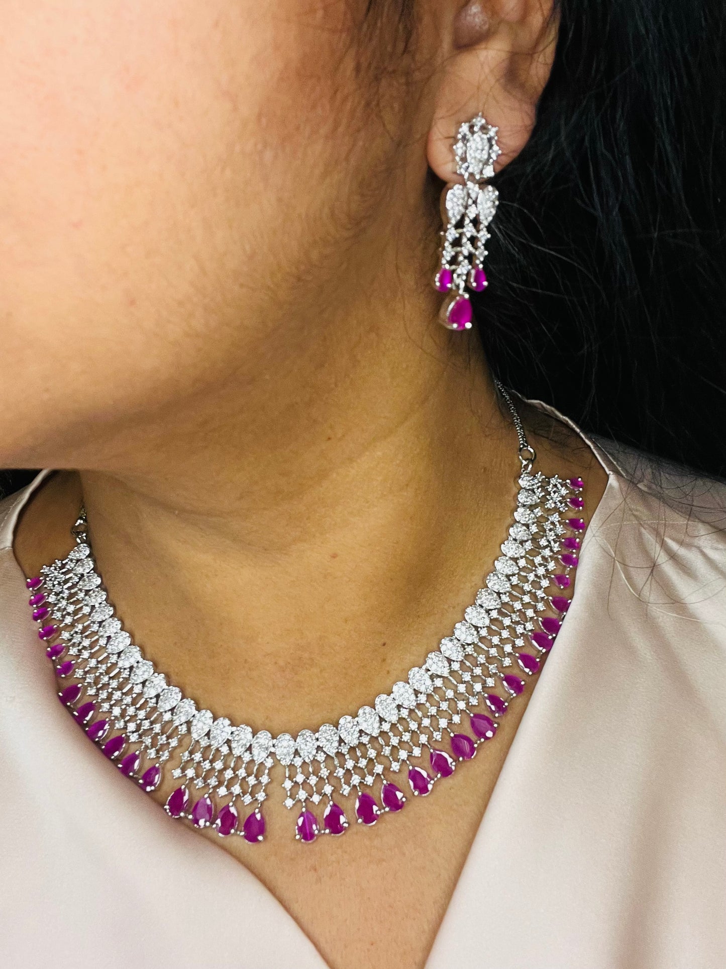 AD necklace with ruby stones