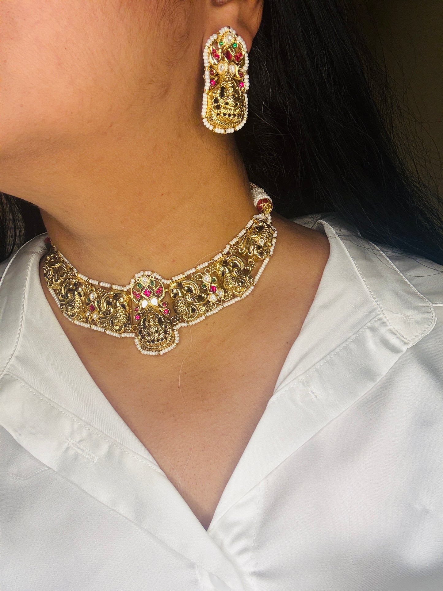 Aa006 Fusion Lakshmi Devi necklace