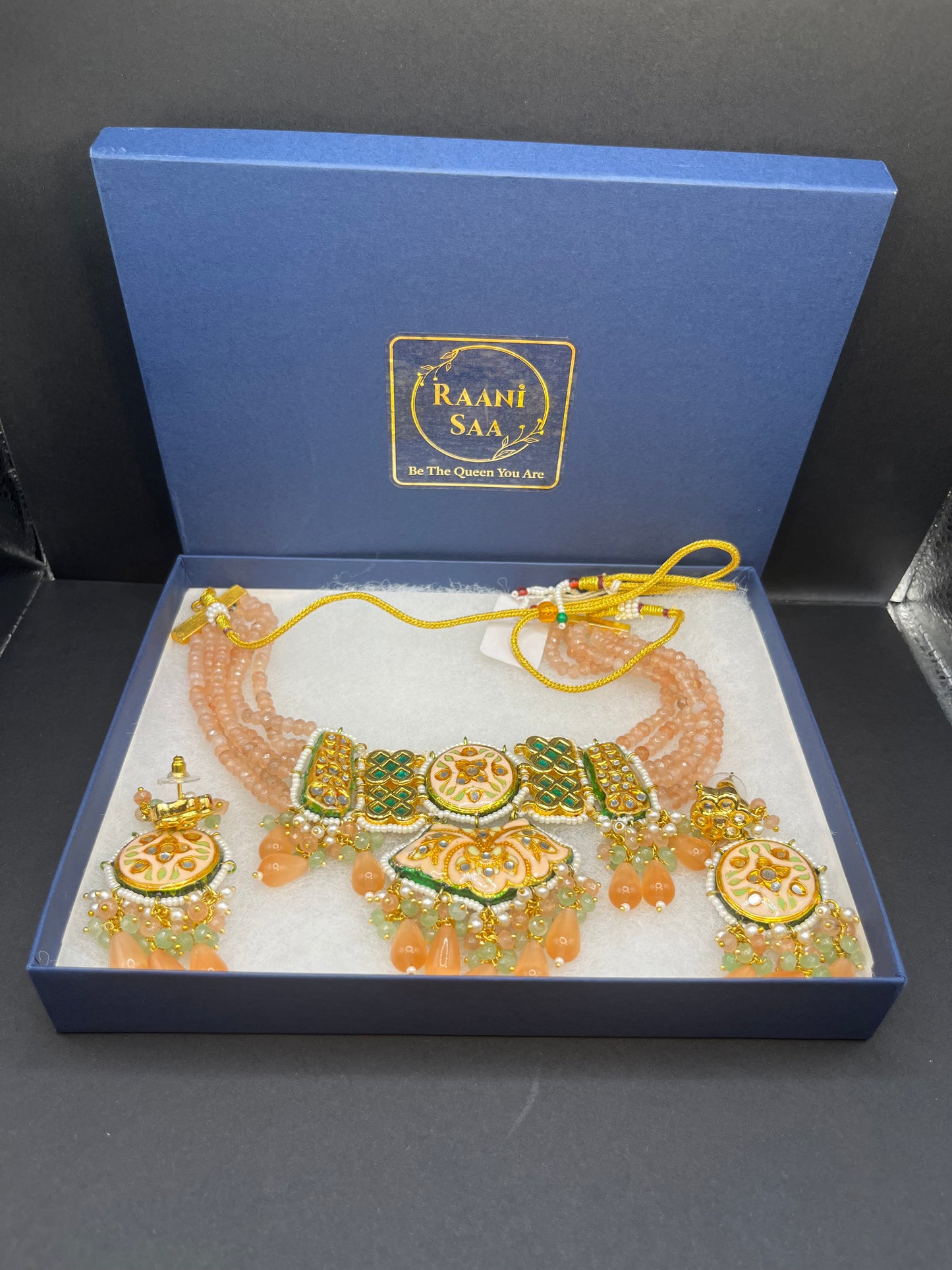 Aadya- Meenakari kundan heavy pink