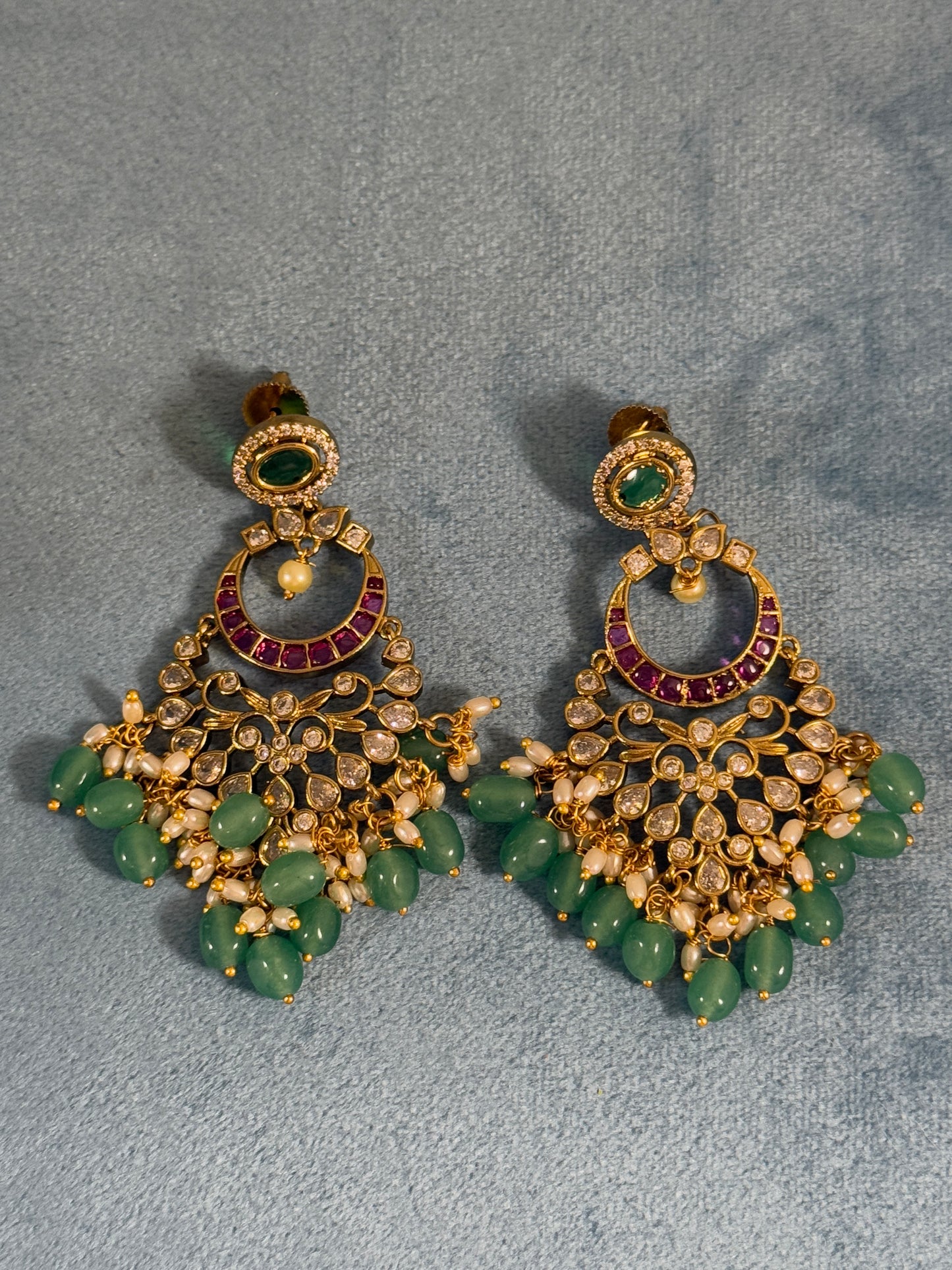Chanda- Chandbali in traditional stones