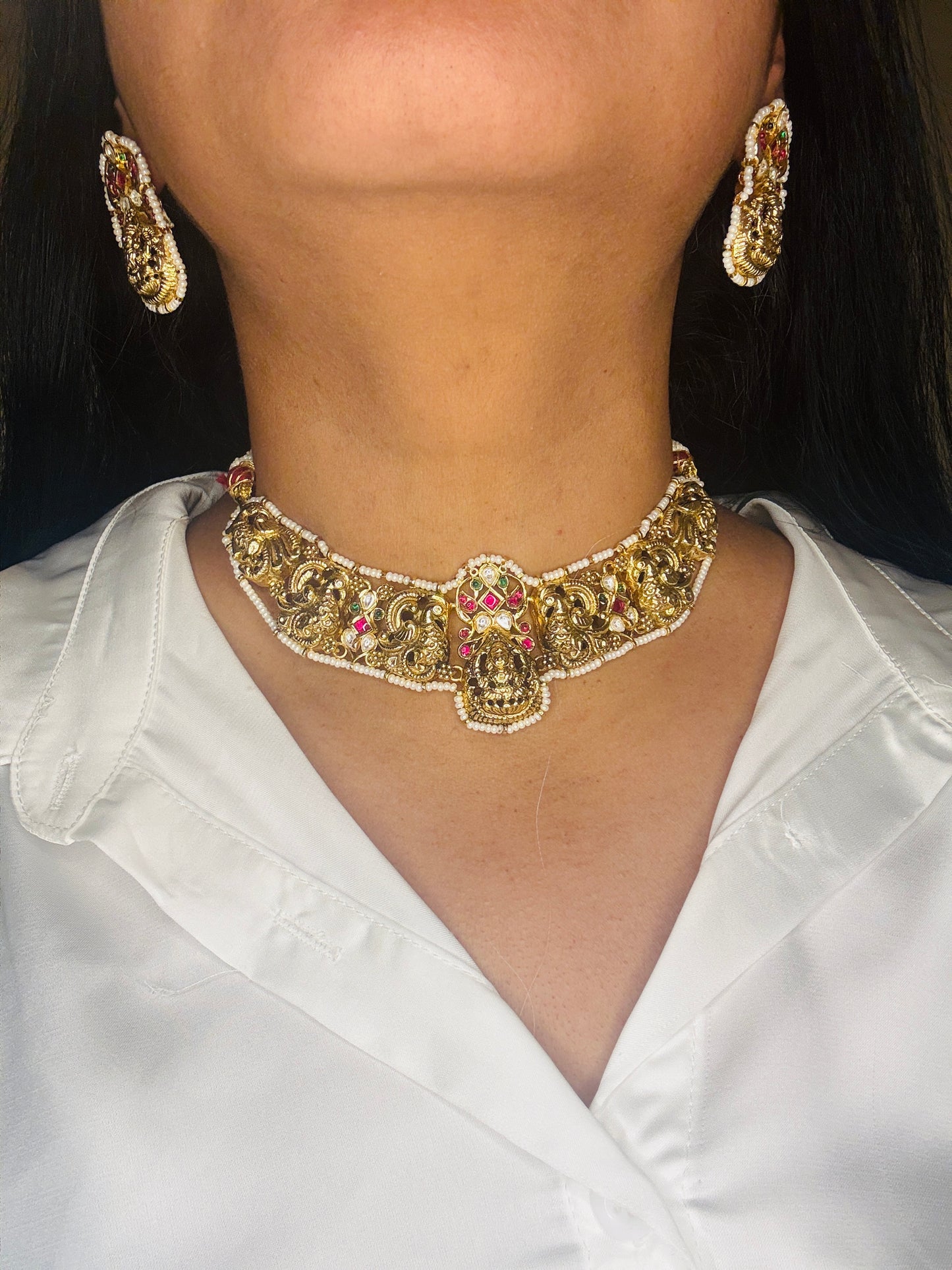 Aa006 Fusion Lakshmi Devi necklace