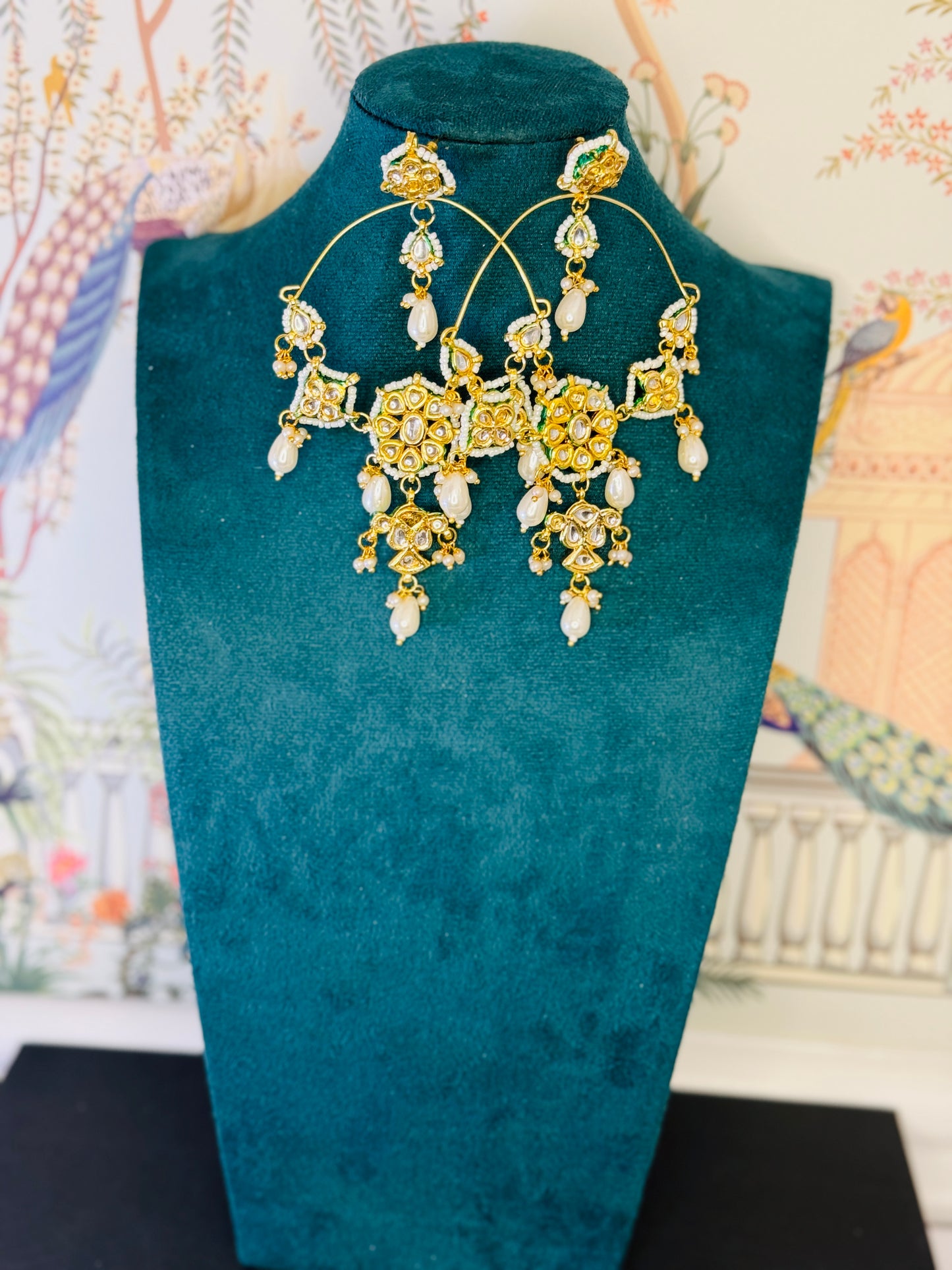 Aa003 Big kundan earrings