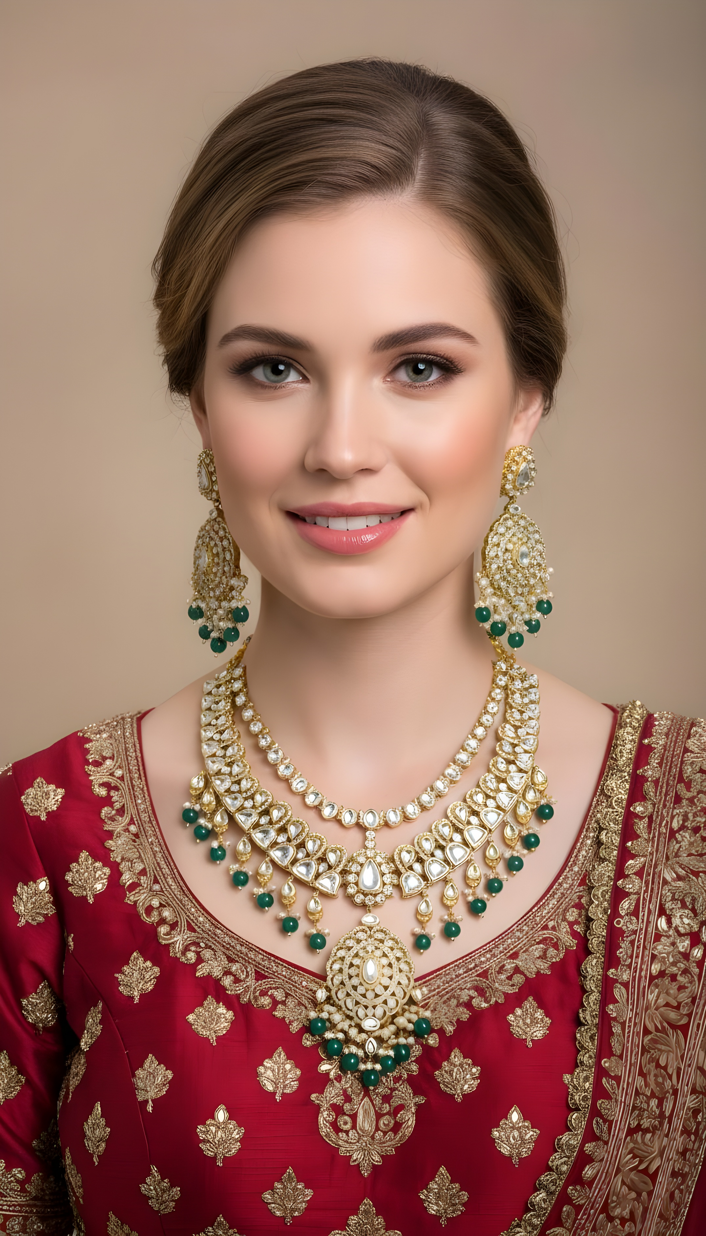 Abhika- Bridal heavy real kundan set