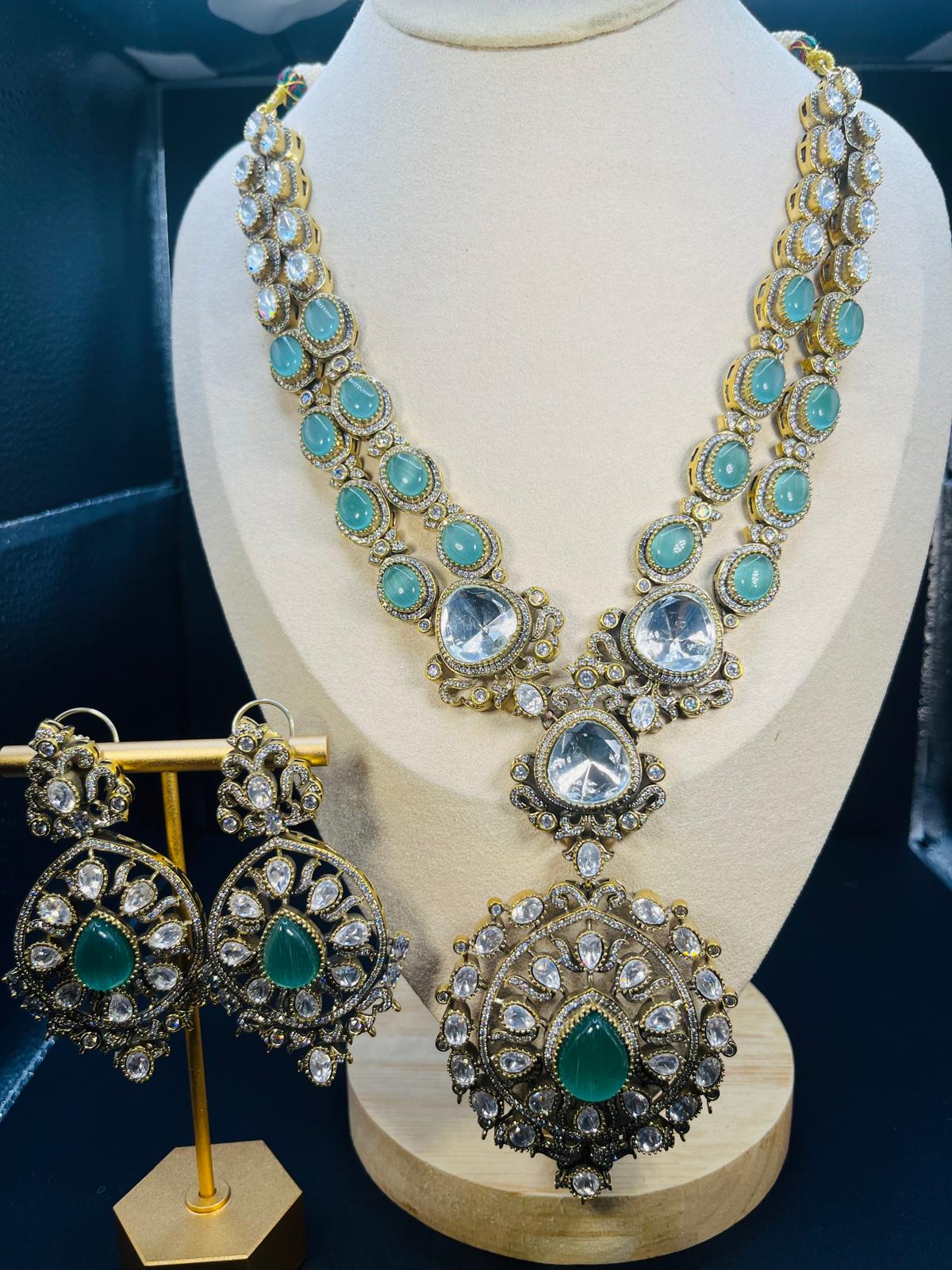 Abhika- Moissanite polki and real stone