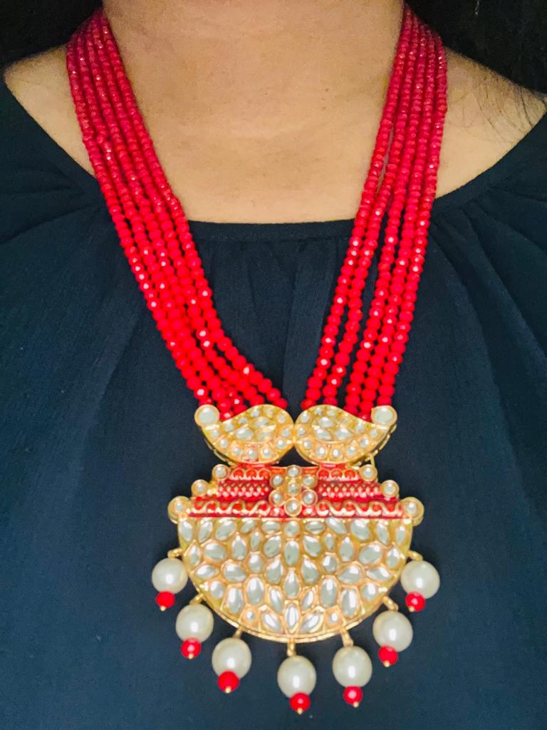 Kundan long necklace set