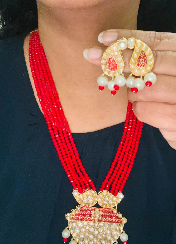 Kundan long necklace set