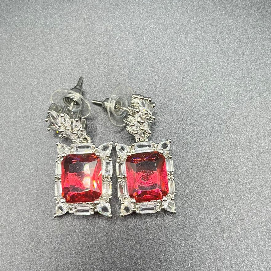 A06 Gemstone earrings with CZ