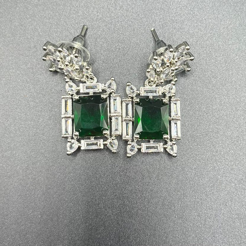 A06 Gemstone earrings with CZ