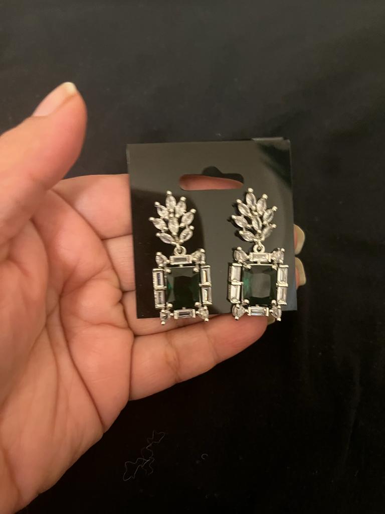A06 Gemstone earrings with CZ
