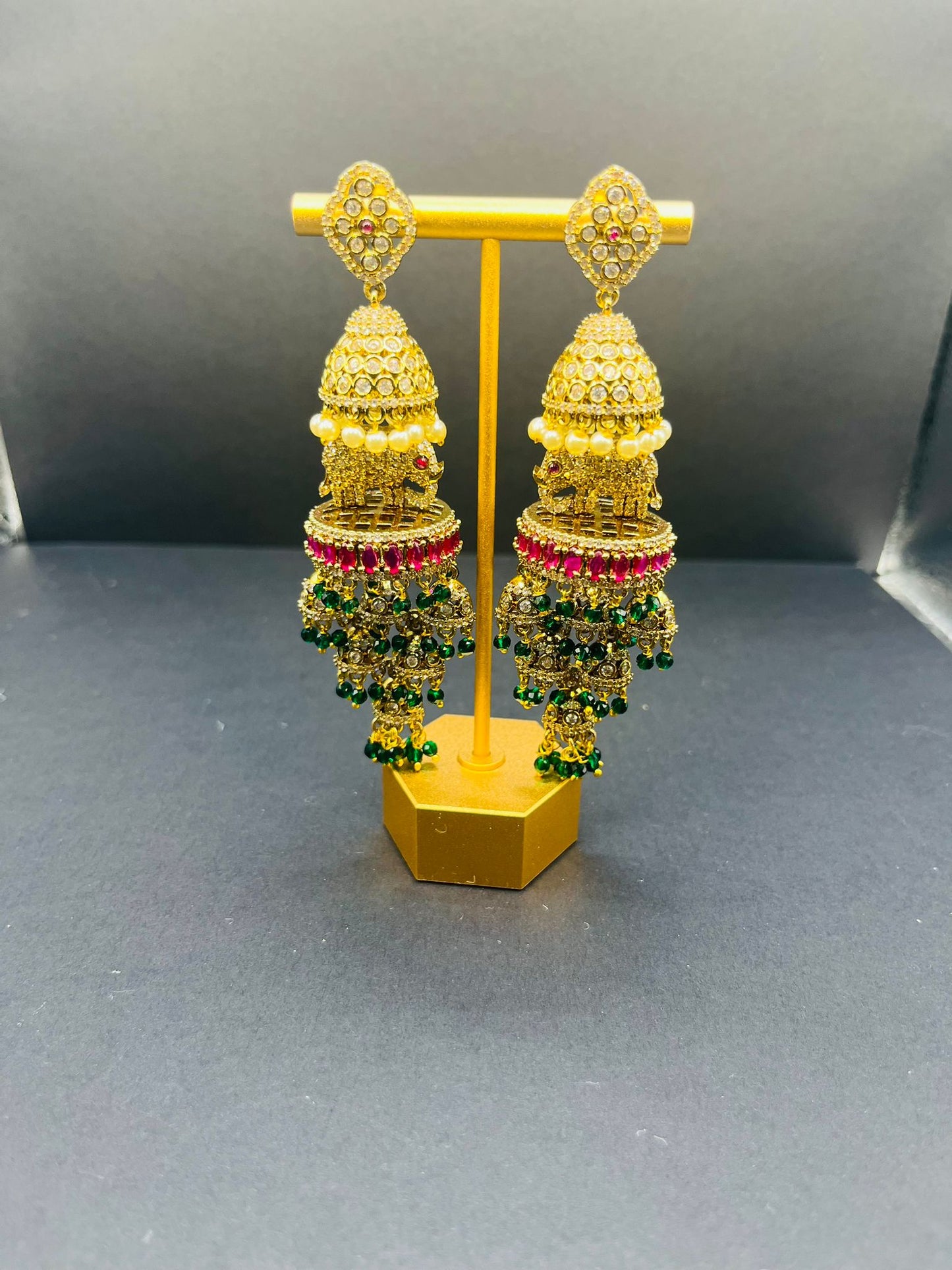 Anika- Long heavy Jhumkas