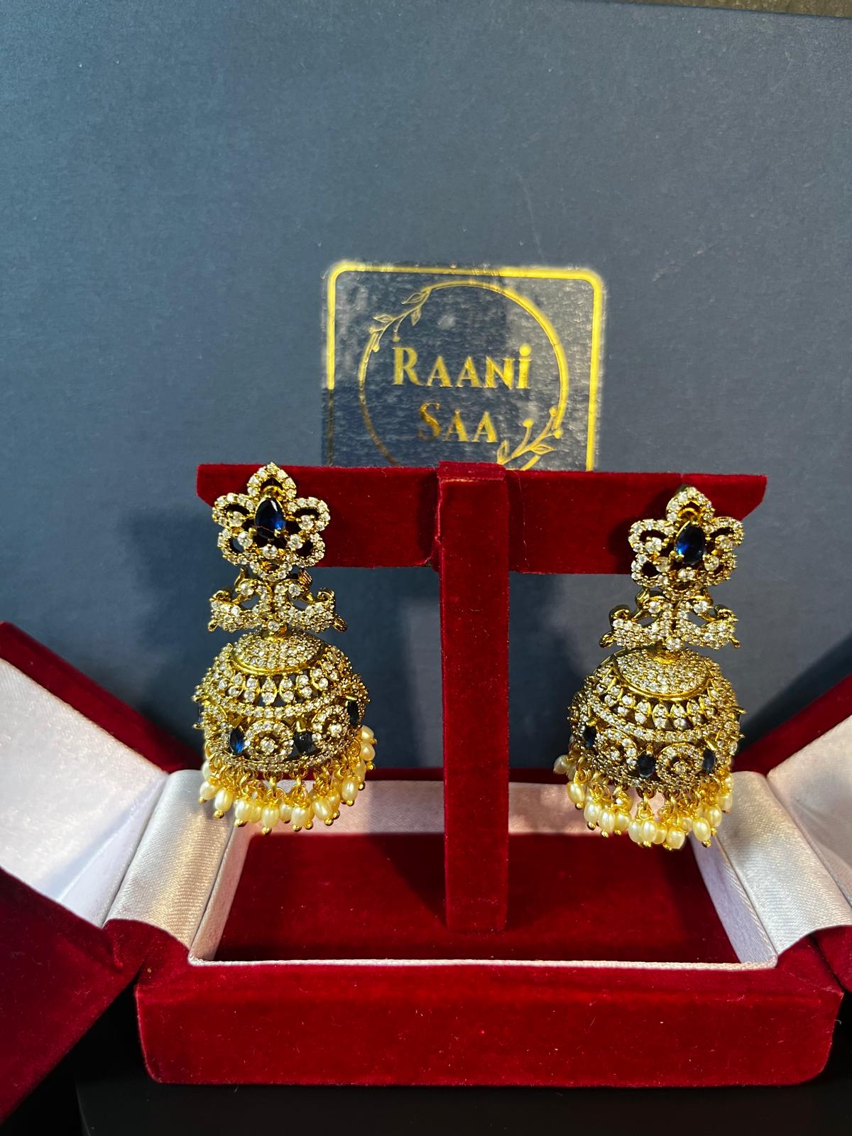 AD Jhumka in blue