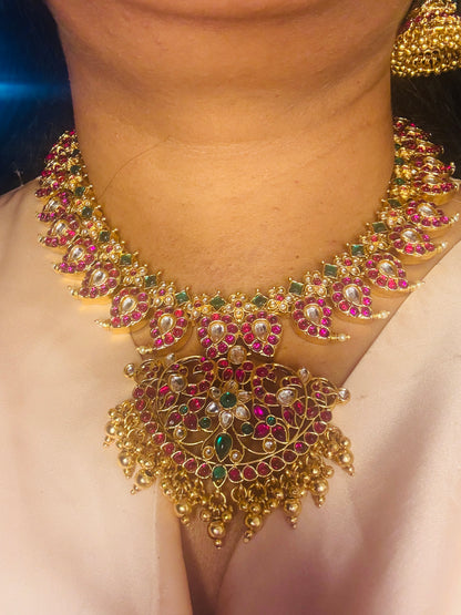 Jadau copy mango heavy jhumkas