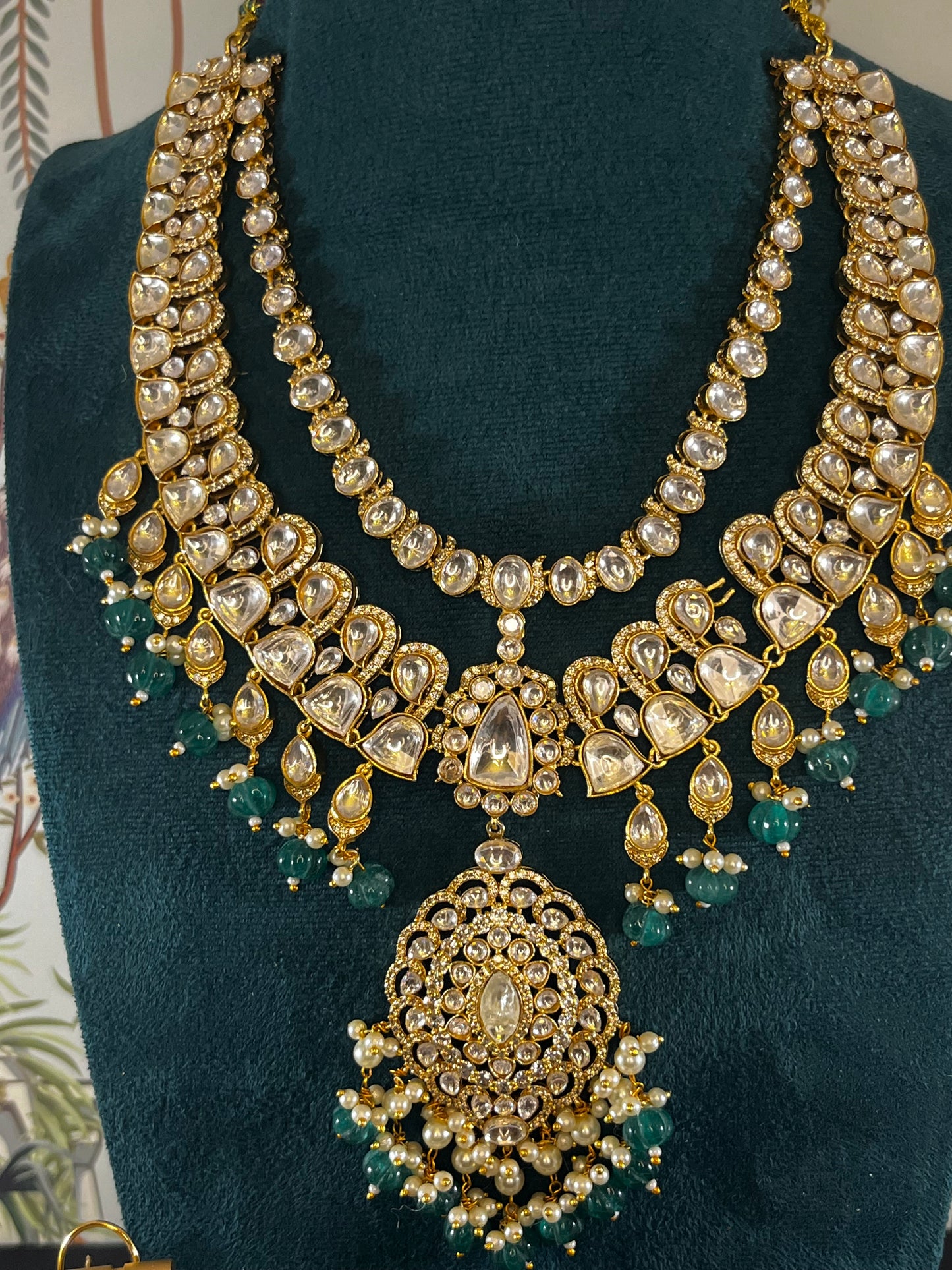 Abhika- Bridal heavy real kundan set