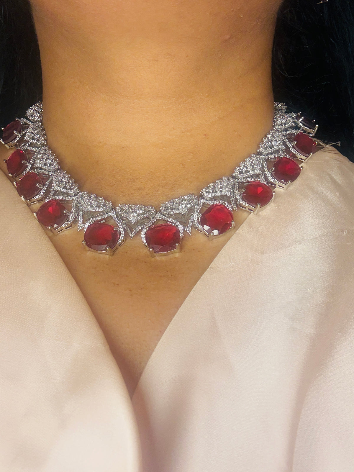 AD necklace with ruby stones