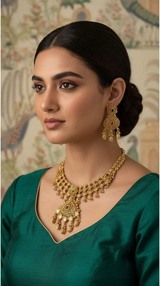 Rajwadi- gold look necklace