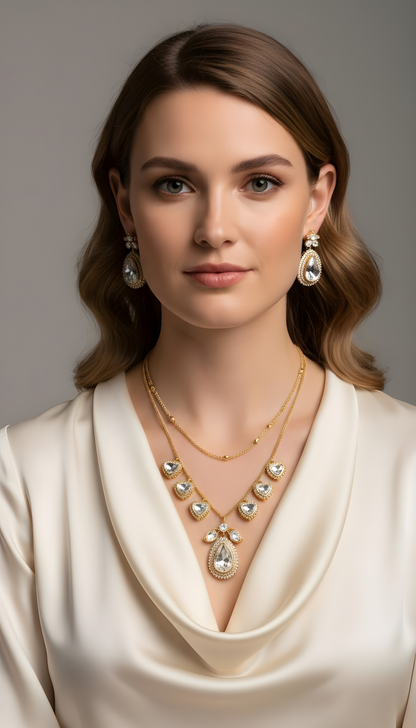 Aurora Moissanite double layer necklace