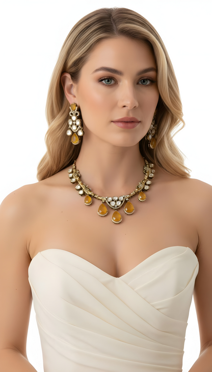 Aabha- Yellow stones necklace
