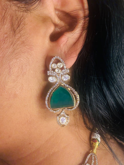 Heavy Kundan green