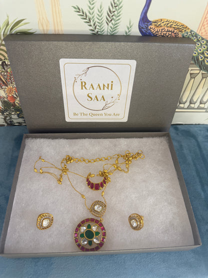Chandra- Jadau kundan double chain