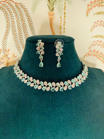 Ad choker set in 2 colors blue mint