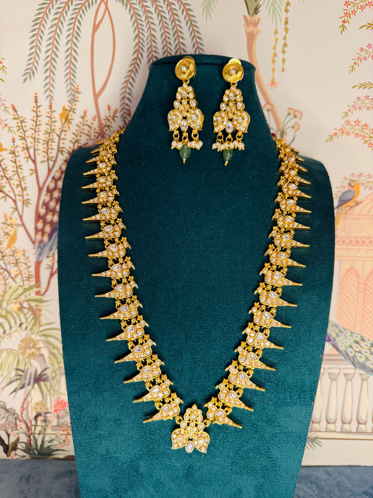 Reversible bird Jadau And kundan look- medium length