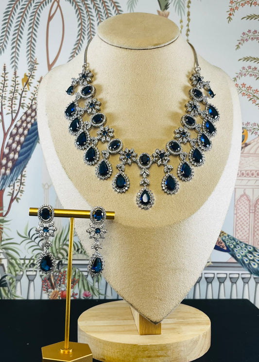 Sapphire premium AD necklace set