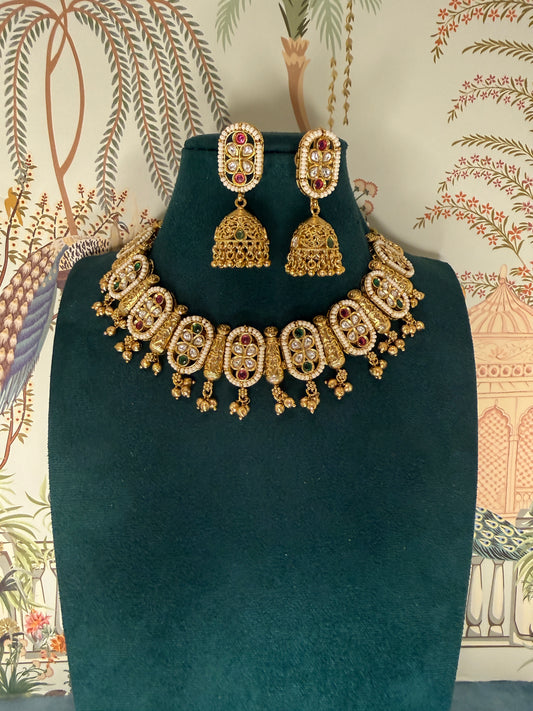 Abhika- Rajwadi necklace set
