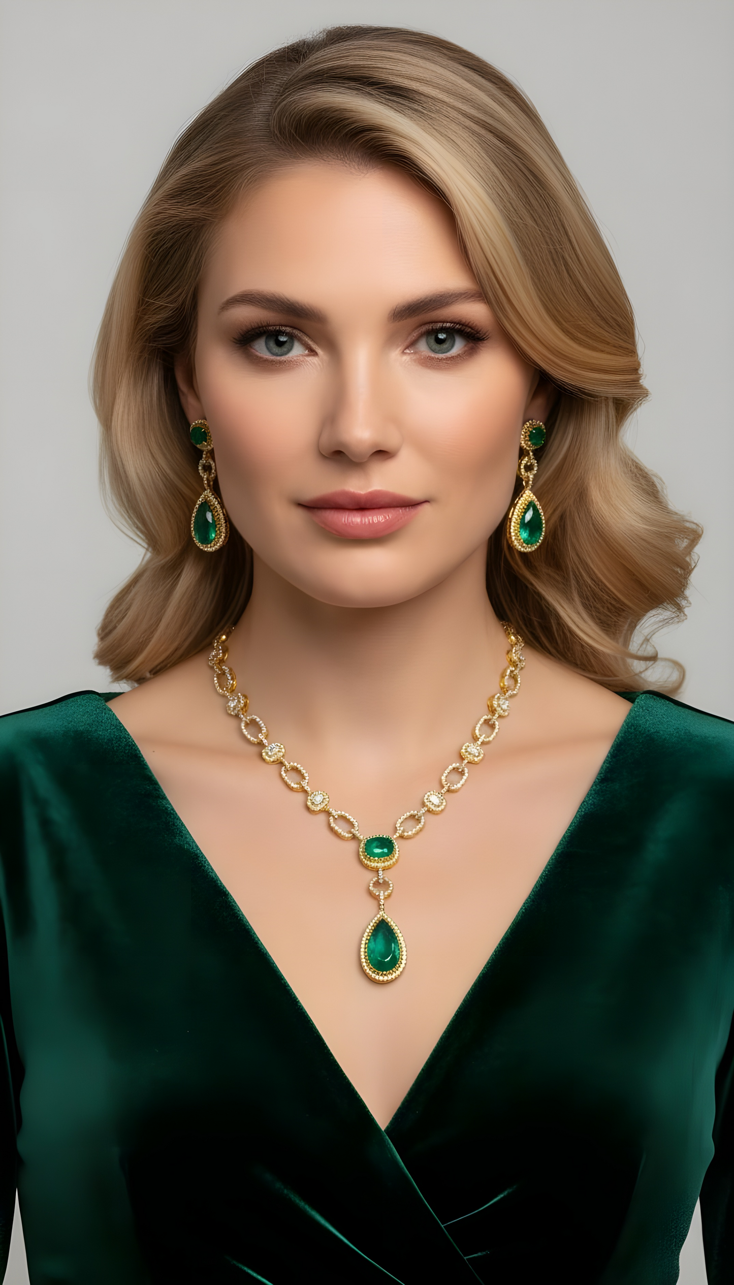 Aadya 3- Moissanite stone classy necklace