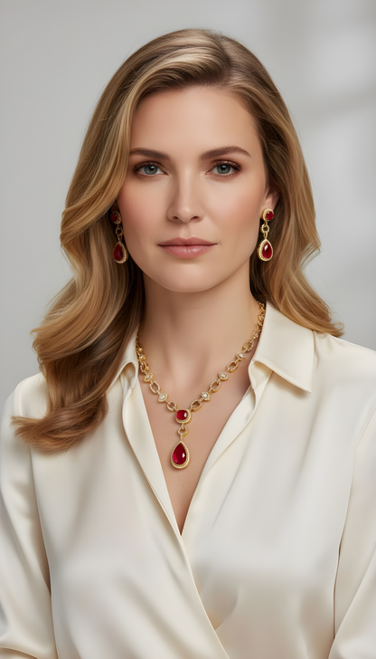 Aadya 3- Moissanite stone classy necklace