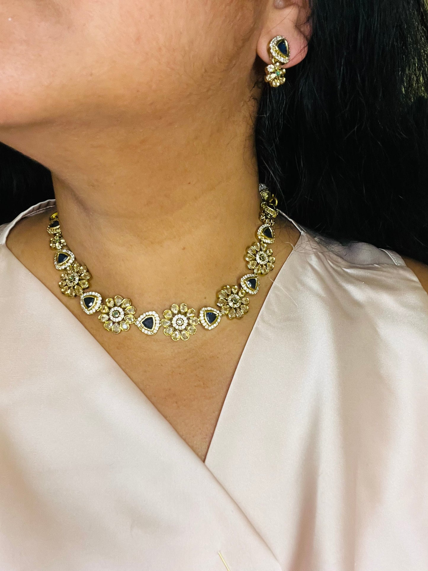 Aabha Premium AD stone necklace