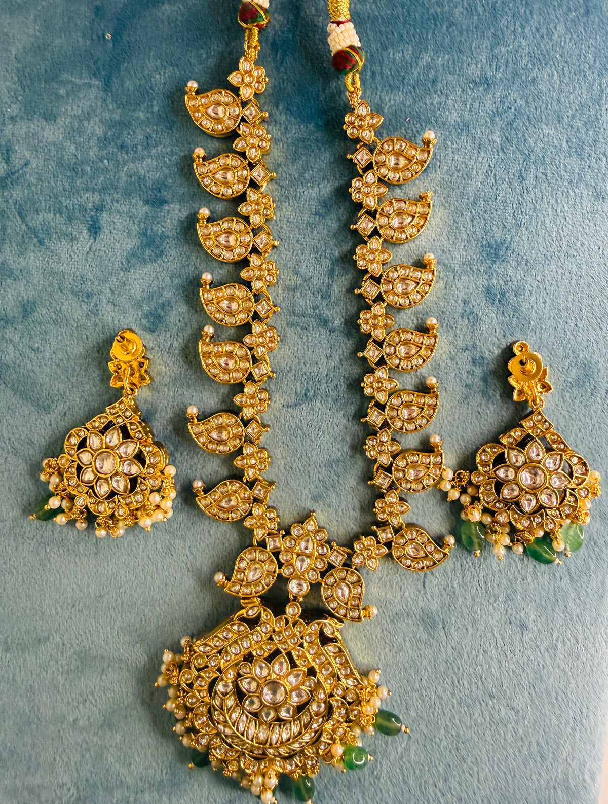 Reversible traditional necklace in kundan and Jadau