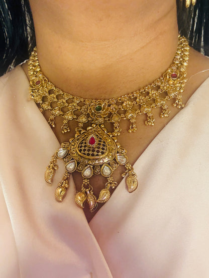 Rajwadi- gold look necklace