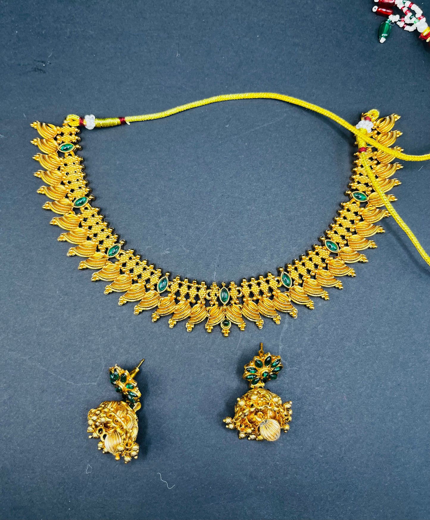 Aabha- 007 Gold look with stone traditional necklace