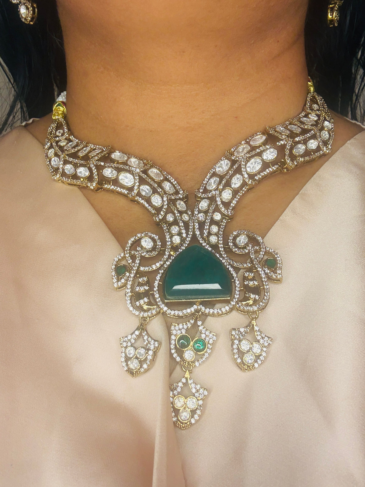 Heavy Kundan green
