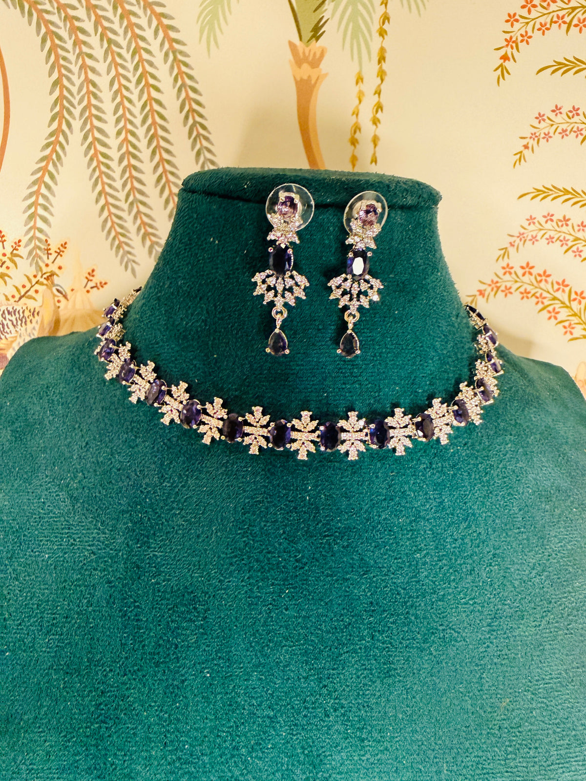 Aadya Gemstone AD necklace set