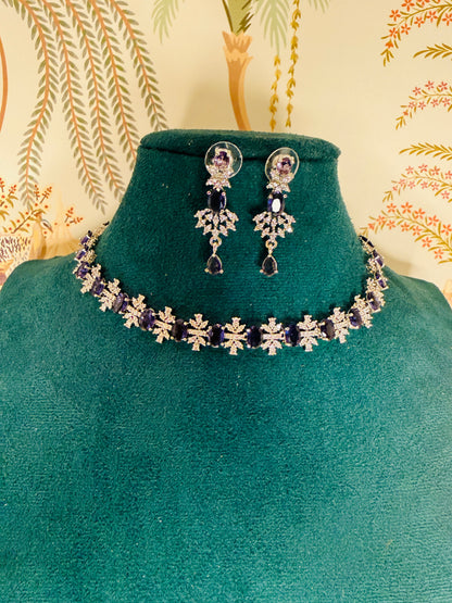 Aadya Gemstone AD necklace set