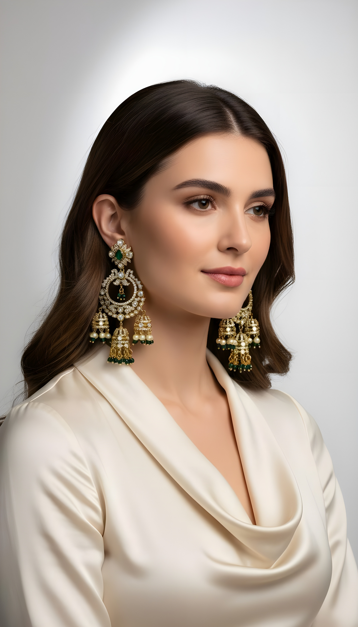 Chand- Chandbali with mini jhumkas