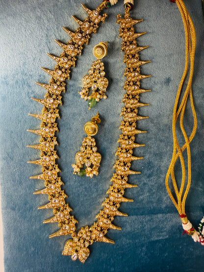 Reversible bird Jadau And kundan look- medium length