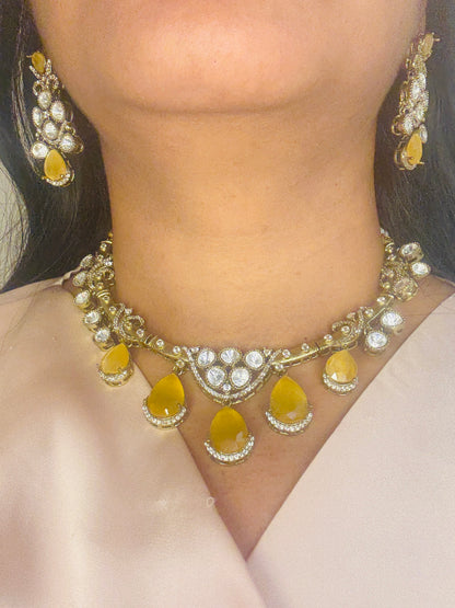 Aabha- Yellow stones necklace